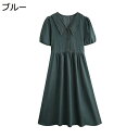ワンピース レディース デニム きれいめ S~XL 半袖 夏 ドレス 大人 エレガンス 可愛い ゆったり 通勤 通学 デート 日常 謝恩会 パーティー お呼ばれ お出かけ 着痩せ Aライン サマードレス リゾートワンピース