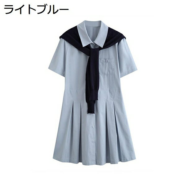 ワンピース レディース 夏 ミニ 半袖 ドレス S～XL 無地 可愛い おしゃれ 柔らかい 着痩せ 普段着 日常 通学 通勤 カジュアル ゆったり 学院風 裏地なし サマードレス リゾートワンピース