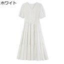 ワンピース レディース 夏 半袖 ドレス S~L Vネック Aライン かわいい デート 着痩せ ファッション カジュアル ゆったり きれいめ サマードレス リゾートワンピース