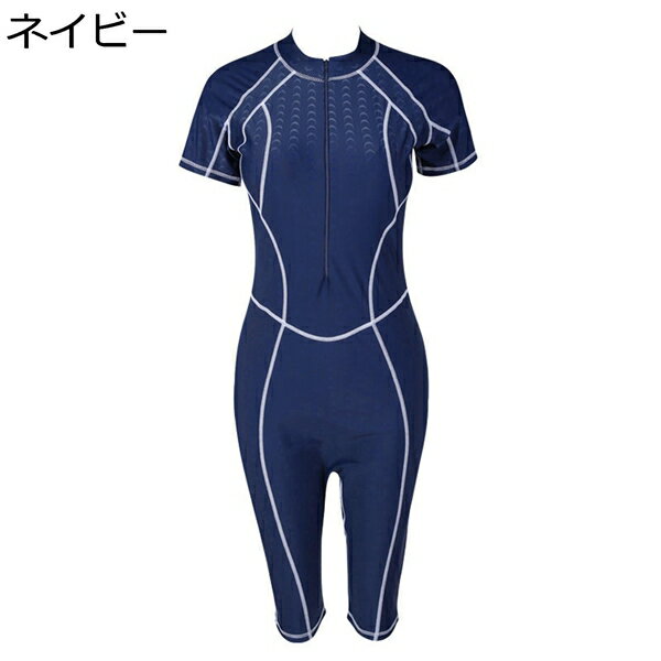 競泳水着 レディース ワンピース L～3XL フィットネス 半袖 前開き 体型カバー 水着 女性 フィットネス水着 スイムウェア 可愛い スクール水着 温泉 旅行 水陸両用 競泳 練習用 スイミング スポーツ アリーナ トレーニング用