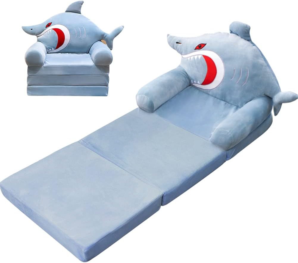 プラッシュ 折りたたみ式 キッズ ソファ 背もたれチェア 子供用フリップオープンソファーベッド 子供用椅子張り椅子 幼児用アームチェア かわいい柴犬 幼児用リクライニングライナー リビングルーム ベッ