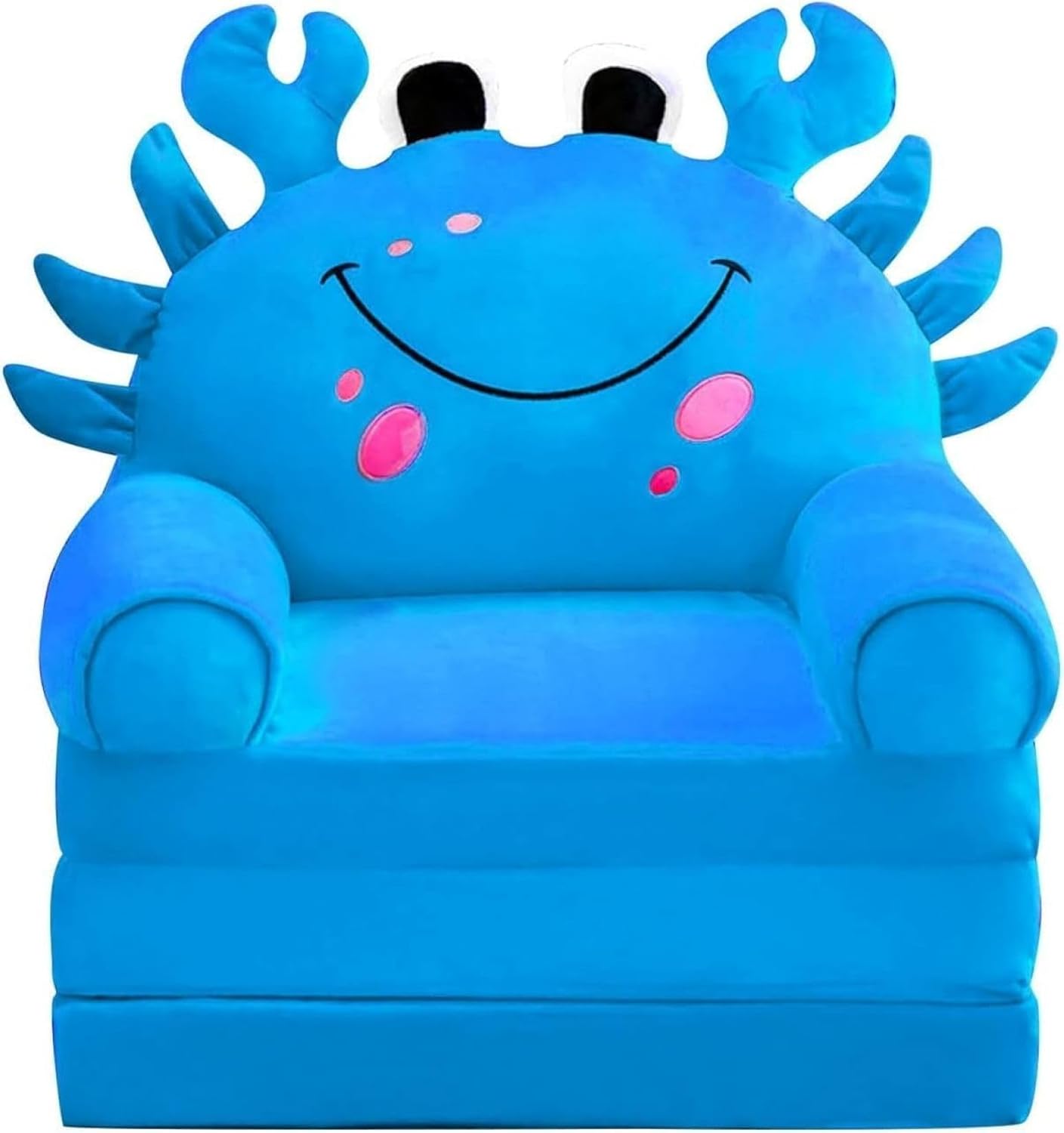 ベビーソファー 子供用ソファー 折りたたみ式 キッズソファーベッド 座布団 かわいい 軽量 動物 ふわふわ 座椅子 洗える 背もたれ 手すり付 幼児 赤ちゃん 気持ちいい 出産祝い 贈り物 ブルー40