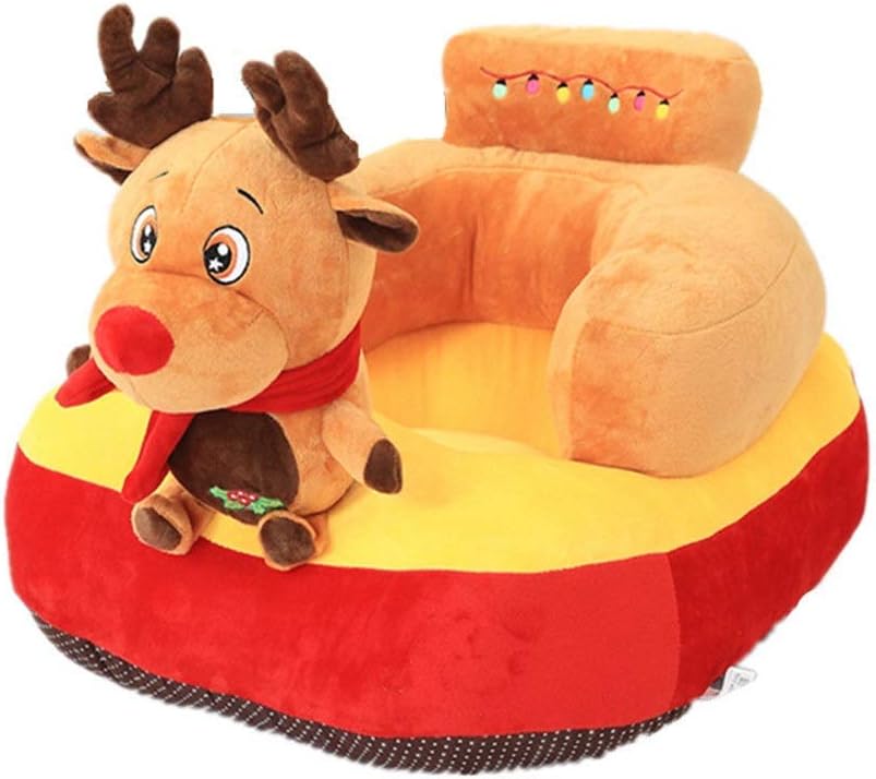 幼児サポートシートソファクリスマスエルク動物豪華なベビークッションソファープロテクター学習座席カチーチベッド食べる椅子を食べる椅子の安全な座席チェア（色：漫画エルク、サイズ：1サイズ）