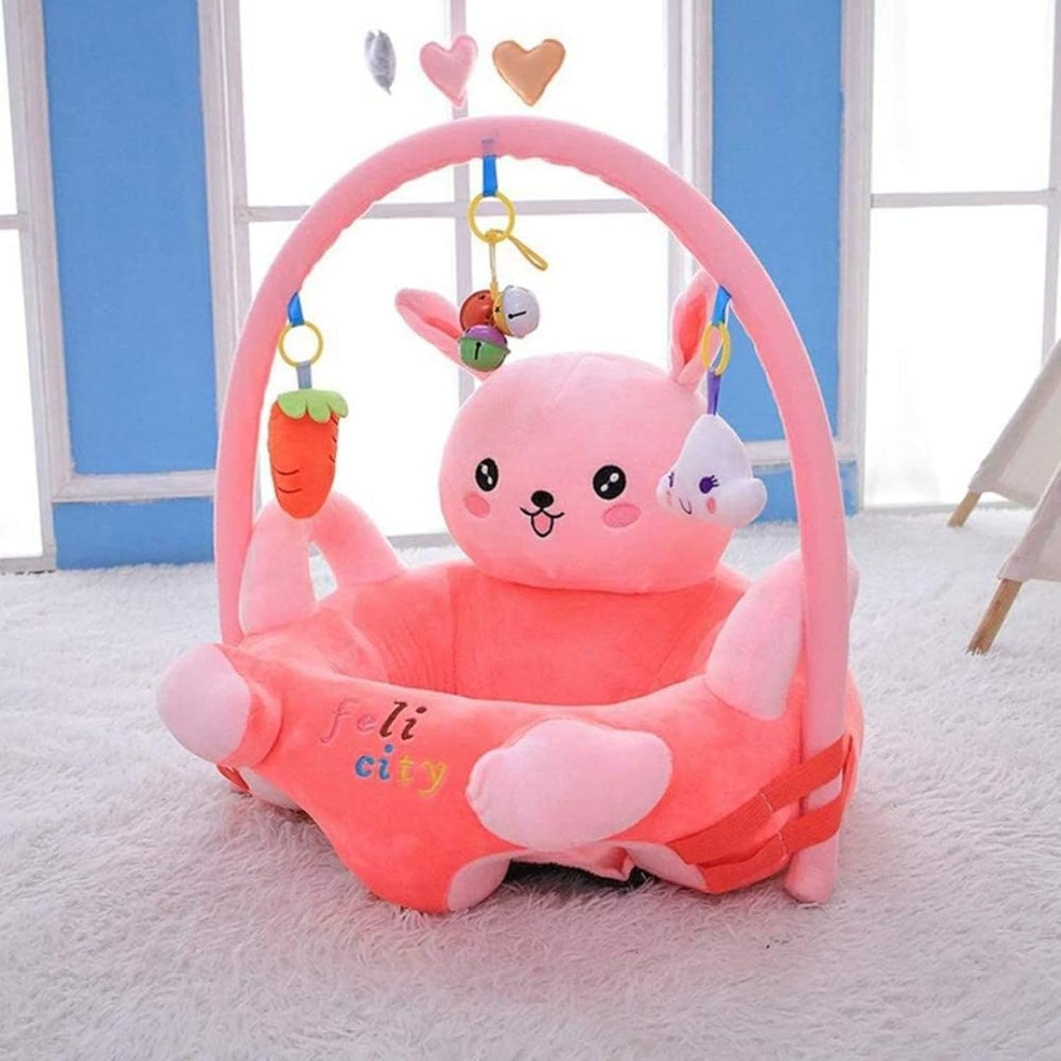 ベビーソファー 子供用ソファ ぬいぐるみソファー お座り勉強チェア キッズソファー ソフトチェア ミニソファー 可愛い 幼児椅子 手すり付 ペンギン 座布団 滑り止め付 ふわふわ 気持ちいい ベル.ピ