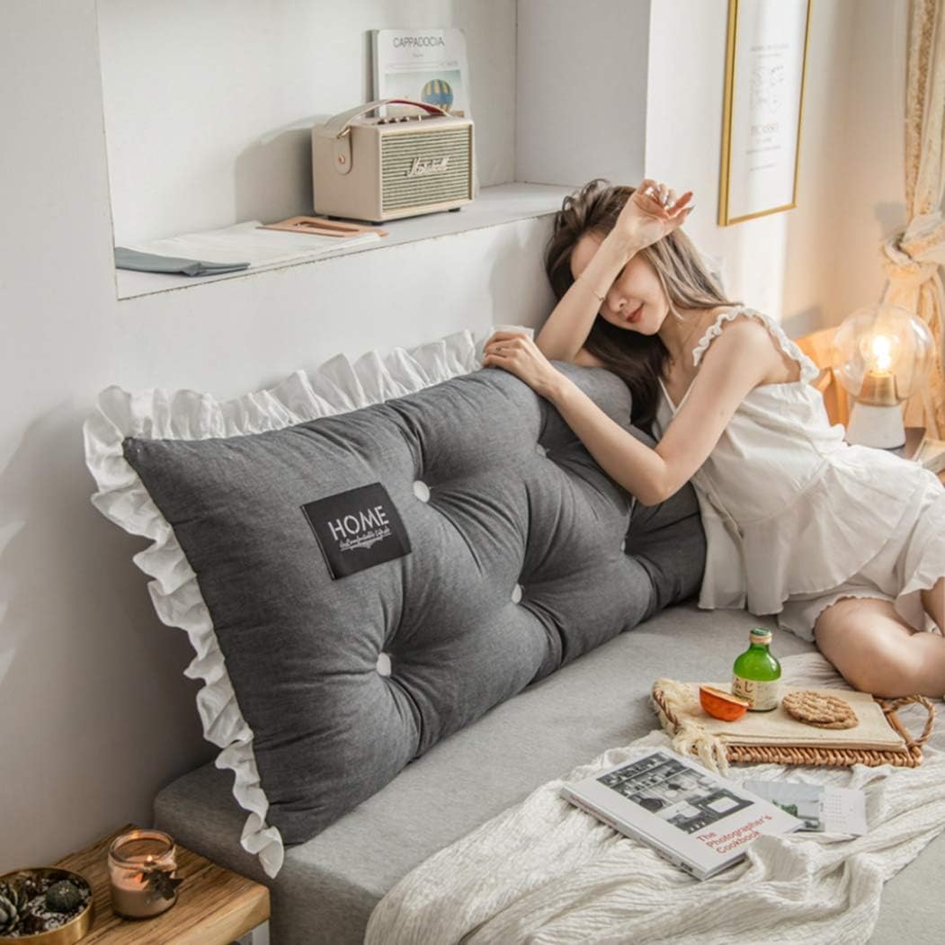 ウェッジ枕 三角ヘッドボードクッション 100*55*15cm 背もたれクッション 腰当てまくら 読書枕 洗える..