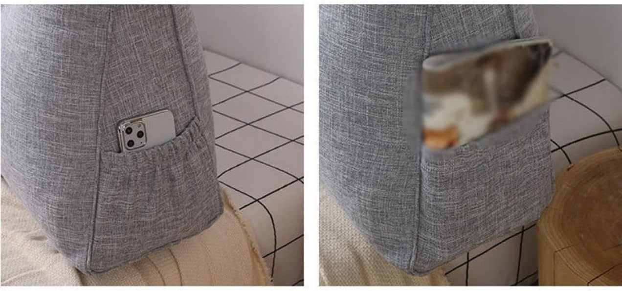 ヘッドボードクッション ウェッジ枕 三角クッション 弾力性 ふわふわ 腰枕 120*50*20cm 柔らかい 取り外し可能 ソファ ベッド ヘッド オシャレ 002 読書枕カバー 椅子 楽チン フロア [3]