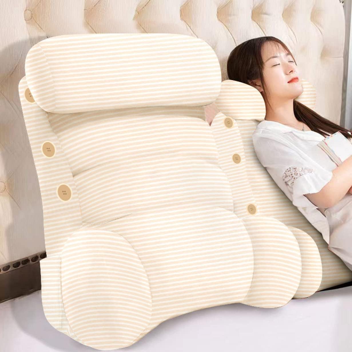 ベッド クッション 背もたれ 三角クッション ソファー ベッド用クッション カラー ポケット付き 厚いク..