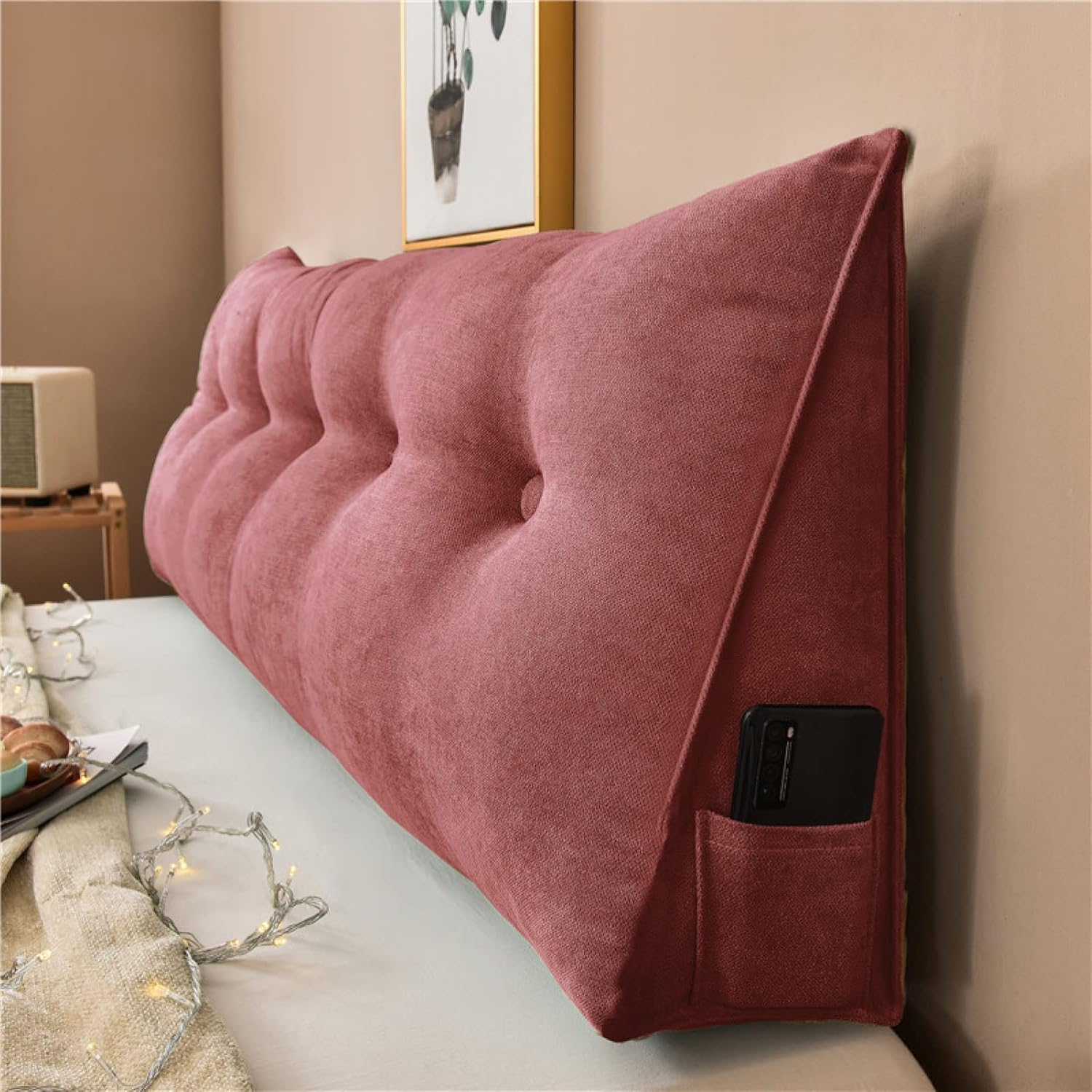 三角クッション 枕 まくら デイベッド 仮眠用 80*50*20CM 背もたれクッション シンプル パール綿 読書用クッション ポジショニングサポート 収納簡単 姿勢改善 ゲームクッション 読書用 2