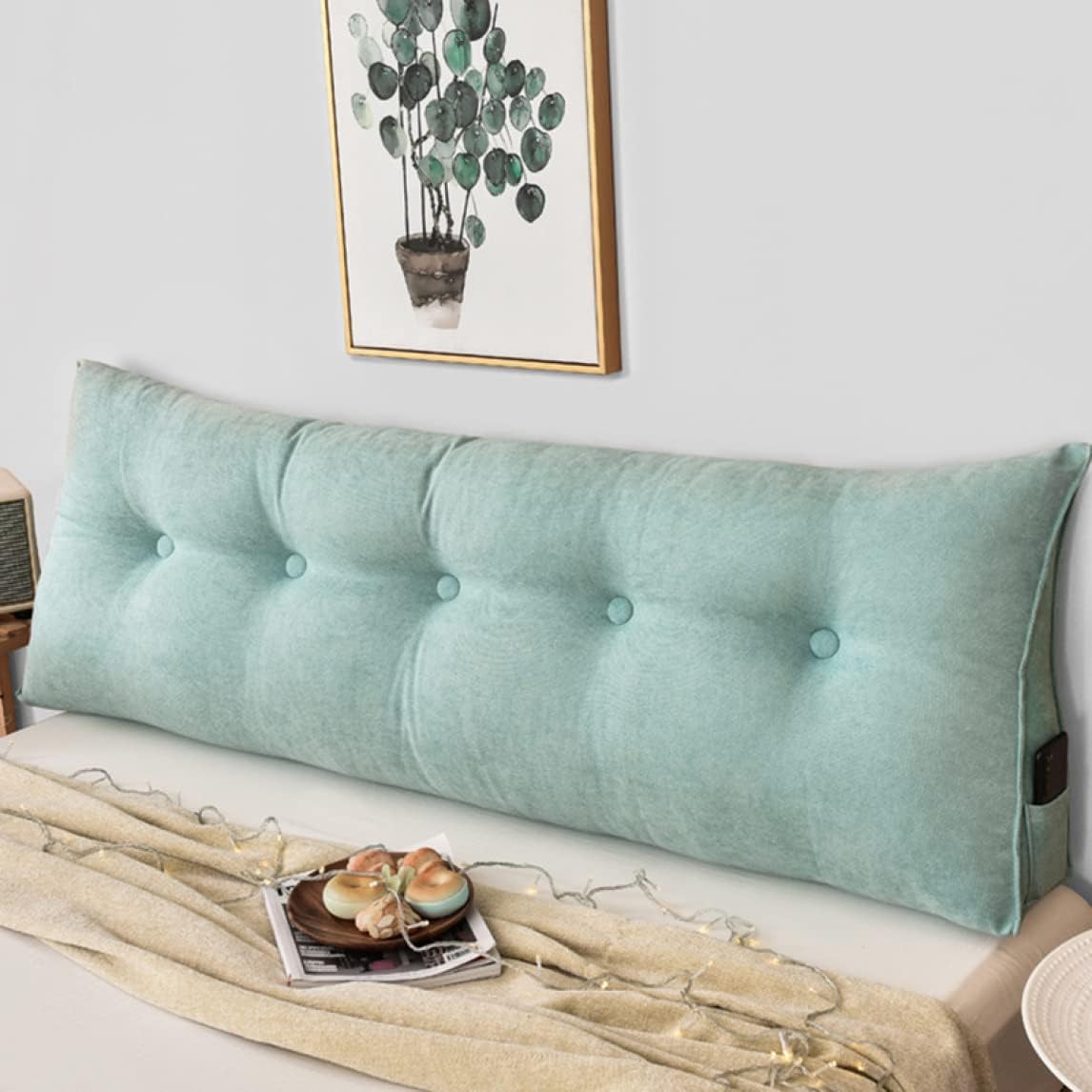 背もたれ クッション カラー 180*20*50 ソファー ベッド ロング 壁 ベッドクッション 背もたれクッション ベッド用 ソファ 長い クッション 大きい 三角 三角クッション ベッドの上 読書 [2]