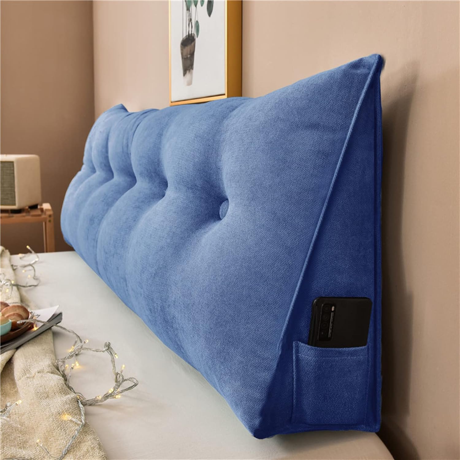 三角枕 80*50*20cm 腰枕 シンプル 三角形 ブルーB 傾斜 ポジショニングサポート 腹枕 パール綿 クッション ソファ ベッド 姿勢改善 収納簡単 腰用クッション レッド ソファークッション