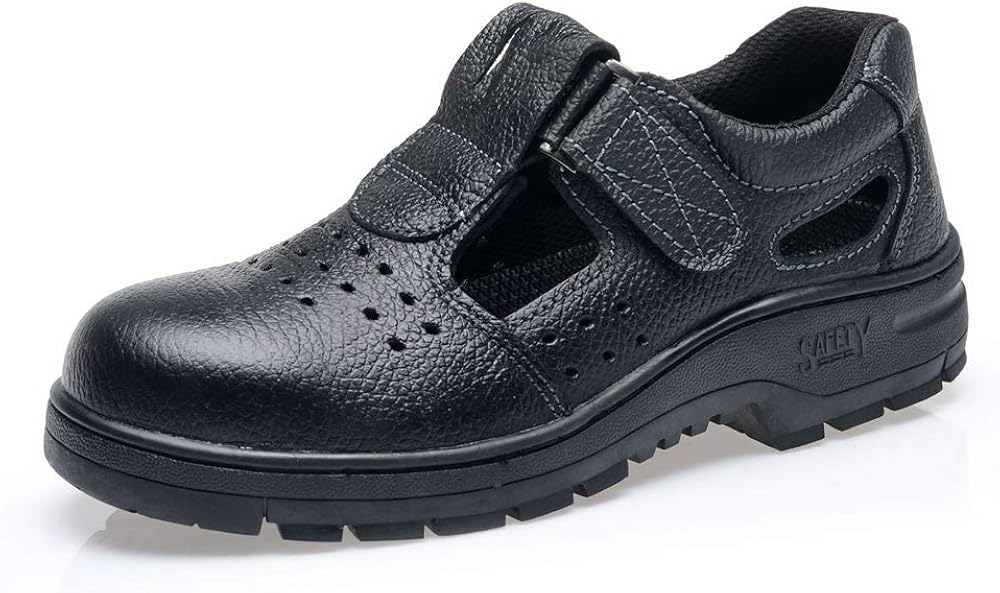 サンダル安全靴メンズ作業靴夏セーフティーシューズ鋼製先芯入りつま先保護通気性速乾性ベルクロマジックテープ穴空き耐磨耗耐油性防汚絶縁防臭ワーキング厨房靴静電気防止踏み抜き防止大きいサイズ