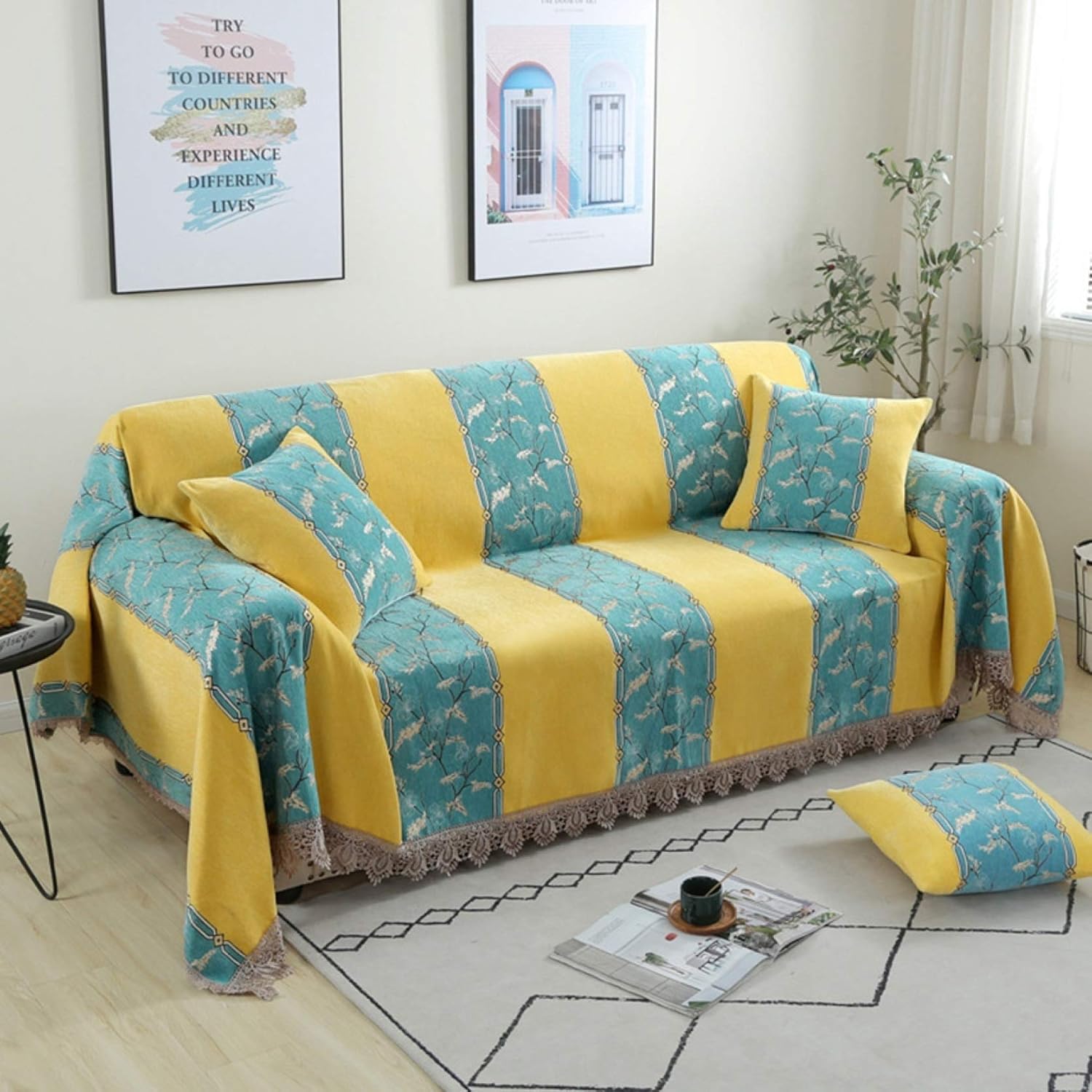 ソファーカバー 180*320cm マルチカバー マルチクロス ベッド テーブルカバー 西海岸 北欧風 毛布 インテリア ひざ掛 おしゃれ 柔らかい 軽量 冷房対策 カラー 可愛い オシャレ 四季通用