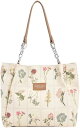 キャンパス レディース 大容量 トートバッグ 花柄 a4 ショルダーバッグ 肩掛けバッグ 可愛い シンプル 帆布 ファスナー ショピングバッグ エコバッグ 通勤通学 学生 カジュアル ファッション