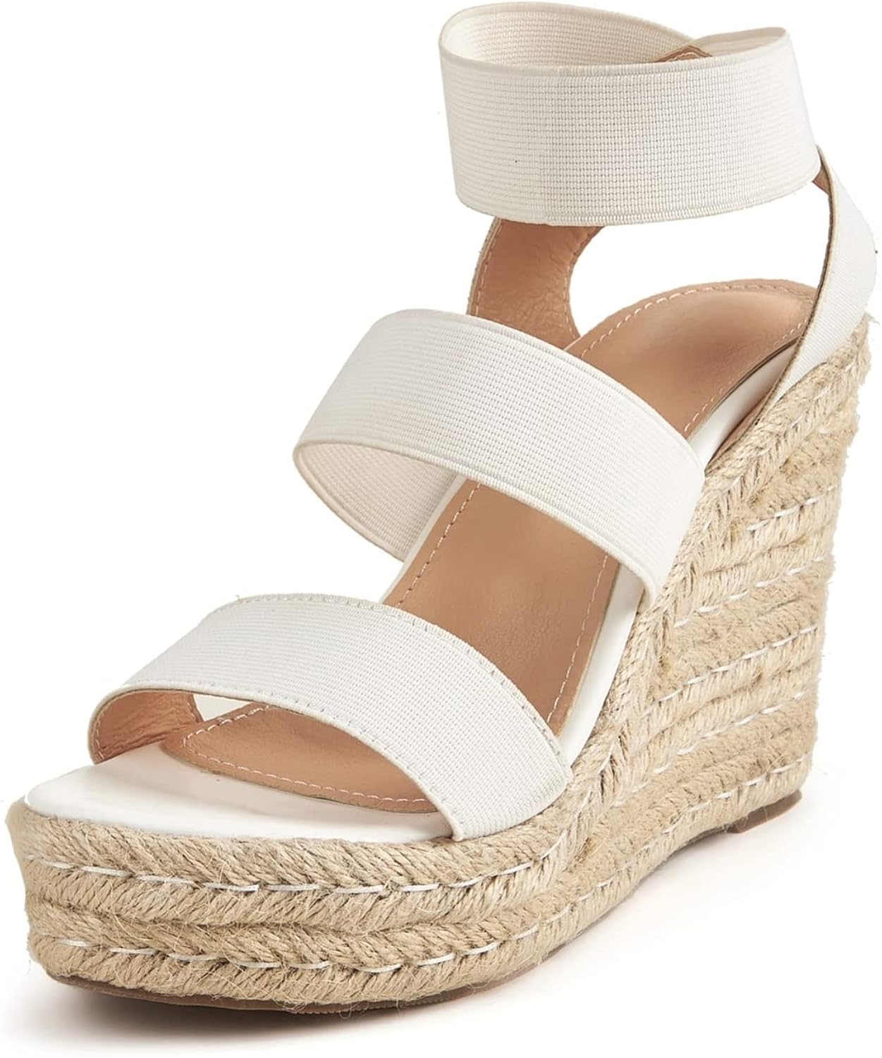 夏 サンダル レディース ハイヒール 11.5cmヒール 身長アップ 美脚 ストレッチ ジュート底 ウェッジヒール 歩きやすい 疲れない 滑り止め カジュアル おしゃれ 大きいサイズ 23.0-26.