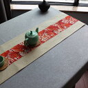 和風 テーブルランナー 棉麻 モダン 花柄 ベッドランナー クラシック おしゃれ シンプル リビング 北欧風 インテリア 雑貨 寝室 カラー レトロ お手入れ簡...