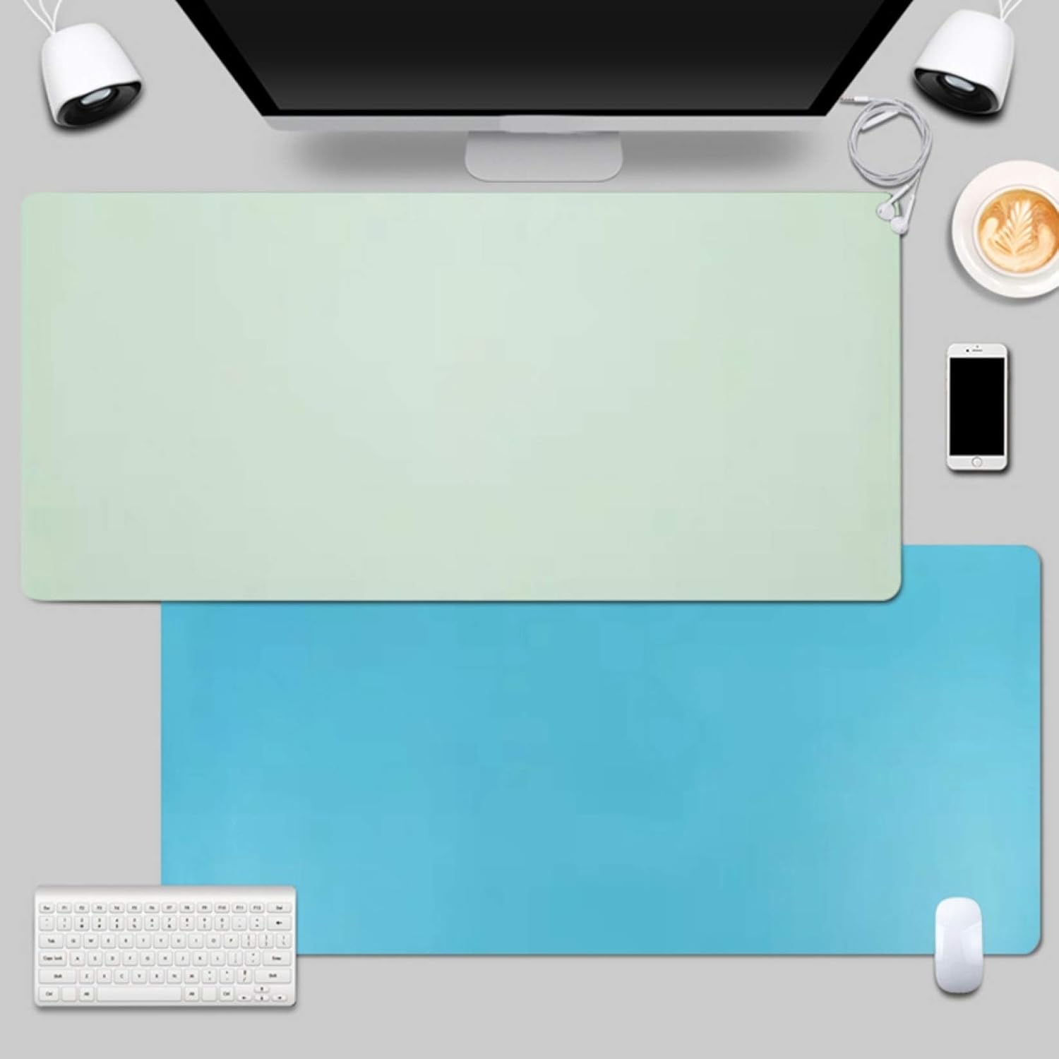 オフィス用品 PUレザー 両面使用タイプ有り デスクマット マウスマット キーボードマット 80*50*0.2cm ..