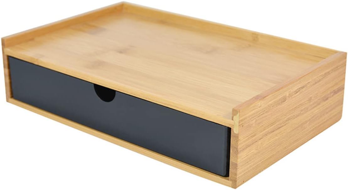 小物入れ 卓上収納ケース 大容量 多段 小物置き 小物 デスク上置棚 雑貨収納 書類ケース 書類整理 多段収納 ブラック 卓上収納 学校 北欧 机上 机上収納ボックス 耐久性 竹製 25*16*11c