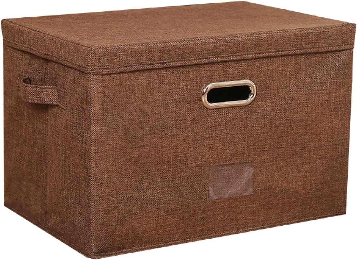 折り畳み 収納ボックス 3個セット set1 ふた付き おしゃれ 整理箱 コーヒー 収納ケース 大容量収納 大型グレー無臭綿麻蓋付き収納ボックス 金属取っ手 衣類収納 おもちゃ収納 リビング 玄関 寝