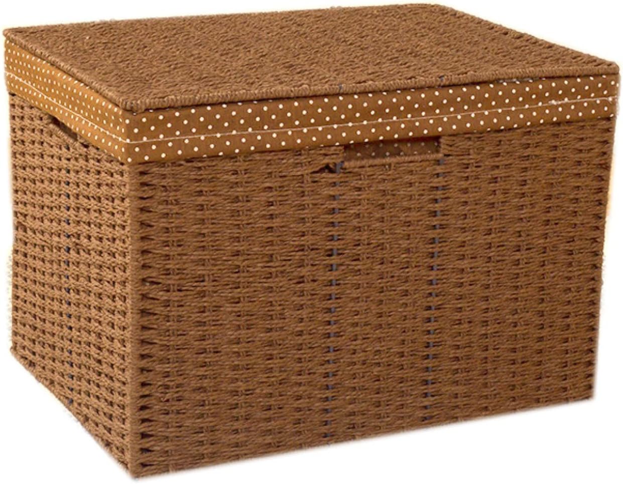 収納ボックス フタ付き スタイル2 衣類収納 ラタンバスケット 小物入れ 籐かご 収納ケース 可愛い 内布付き 収納かご 41*30*28cm 整理ハコ 持ち手 藤バスケット 運びやすい インテリア