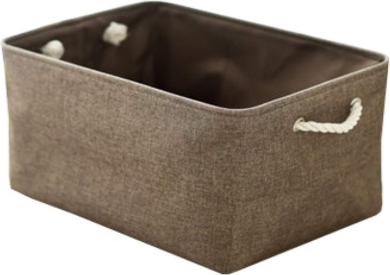 収納バスケット 収納かご 綿麻製 整理用 折りたたみ式 ハンドル付き 毛布 L*1 タオル おもちゃ 衣類 小..