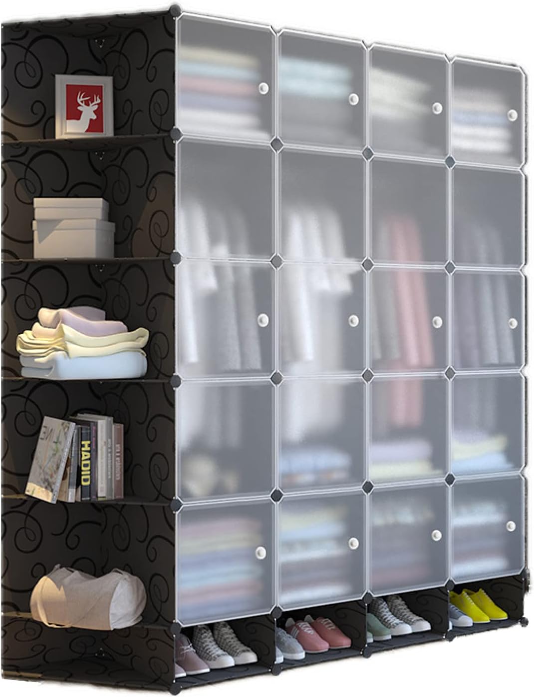 収納ボックス 扉付き 収納棚 衣類収納ラック 組み立て式 ダンス おしゃれ 洋服収納ラック 便利な ワードローブ ワイヤー収納ラック 組み立て式 衣類収納ボックス 収納ボックス 整理棚 収納棚 洋服収