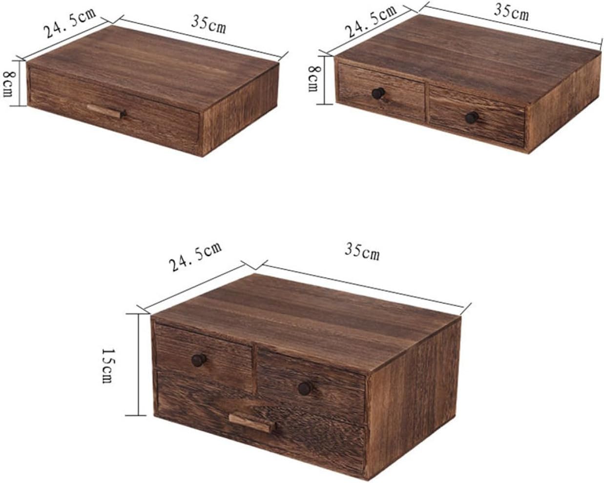 OS STOREの卓上収納ボックス 引き出し 木製 大容量 A35*25*8cm 卓上 チェスト ミニ引き出し小物入れ 小物収納ボックス 多機能 小物収納 化粧品収納 文房具収納 積み重ね可能 レトロ アンティーク ス｜アングル3