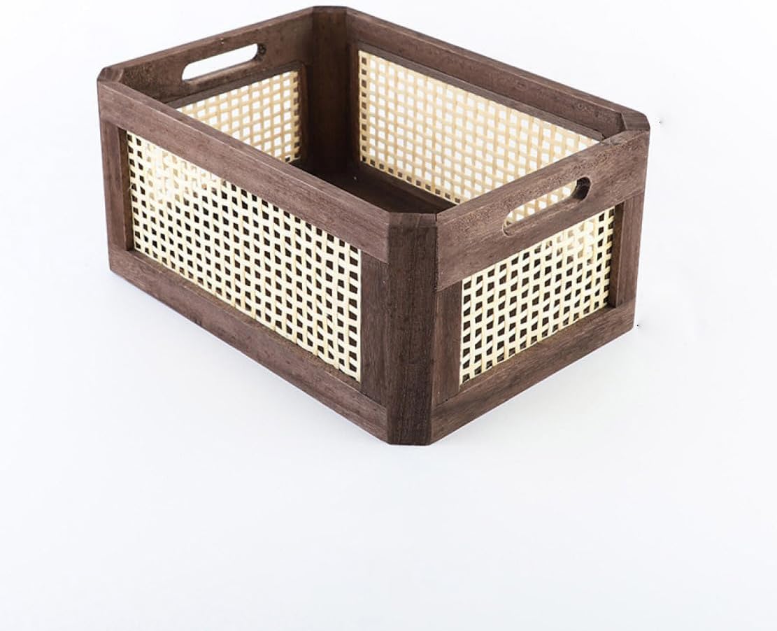 収納ボックス 大容量 天然藤 持ち手付き 収納ボックス 小物収納 業務用 幼稚園 卓上 コーヒー色 室内 屋外 小物ケース 大きい 天然素材 おしゃれ 衣類収納 クローゼット収納 隙間収納押入れ収納