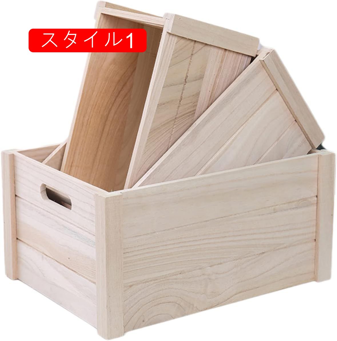 OS STOREの収納ボックス 木製 インテリア ヴィンテージ スタイル1 40*30*20cm アンティーク モダン オシャレ 押入れ収納 小物整理箱 A4 雑誌 小物 文具 整理整頓 子供 ベッド下 丈夫 かわいい｜アングル3