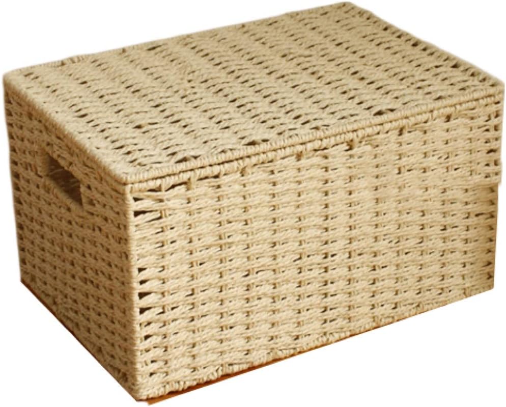 収納ボックス 天然素材 スタイル1 長方形 蓋付き 収納ケース 小物入れ 雑貨 34*24*20cm リビング収納 フルーツ バスルーム 洗面台 洗面所 化粧品 おもちゃ 衣類 キッチン クローゼット