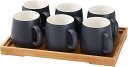 マグカップ 陶器 380ml 7点セット 6客用 無地 クリスマス ギフト カップル ホーム オフィス コーヒーショップ 喫茶店 人気 ご夫婦 結婚記念日 新築...
