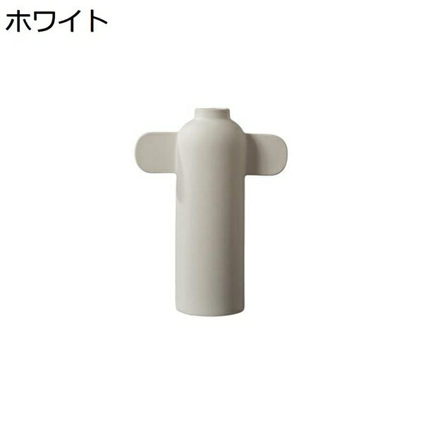 花瓶　北欧風　シンプルモダン　幾何　白色　セラミック　陶磁器　陶芸　花立て　華瓶　花器　花入れ　花生け　置物　飾り　装飾品　玄関　客間　リビングルーム　茶室　テーブル　ミニマリズム　おしゃれ