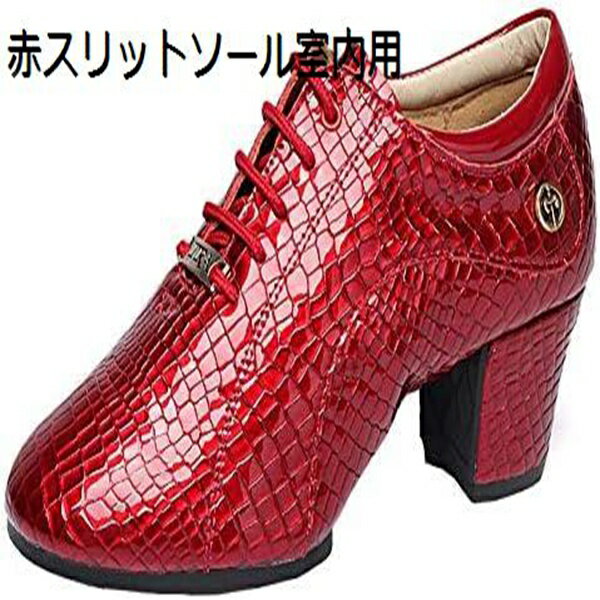 社交ダンス シューズ レディース ラテン 社交ダンス 靴 ダンスシューズ ローカット 体操 練習用 室内用 室外用 5cm 黒 フルソール 室外用 赤 スリットソール 室内用