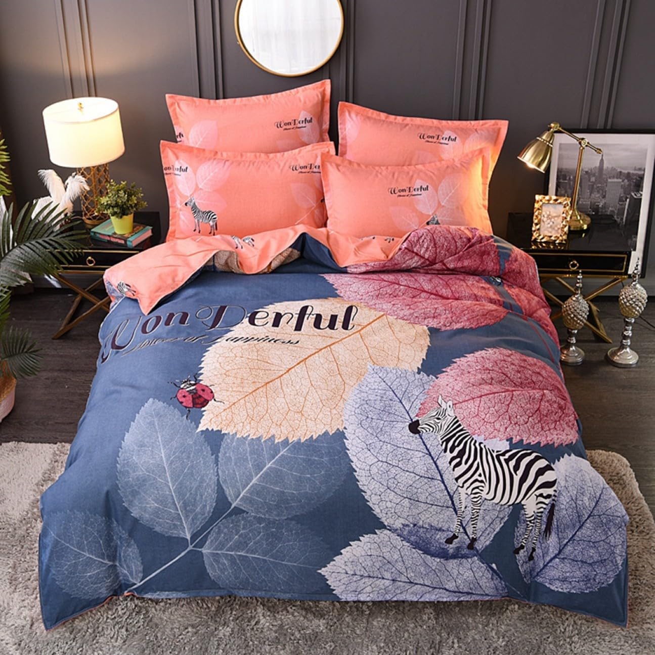 掛け布団カバー あったか 花柄 冬用 布団カバー クイーン 姫風 ふわふわ もこもこ 掛けカバー D 北欧風 静電気防止 アンティーク風 洗える 掛けふとんカバー セミダブル 200x230cm 寝具