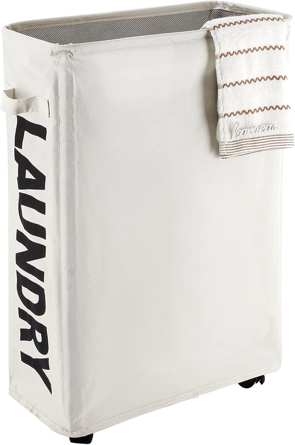 45L洗濯かご スリム ランドリーバスケット ランドリーかご 洗濯かご 折りたたみ キャスター付き 撥水加..