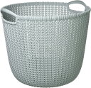ラウンドバスケット ブルー 30L Knit ニット収納 バスケット ランドリー ランドリーバスケット カゴ 洗濯カゴ おしゃれ 丈夫 北欧 リネンのような質感 環境にやさしい(3)