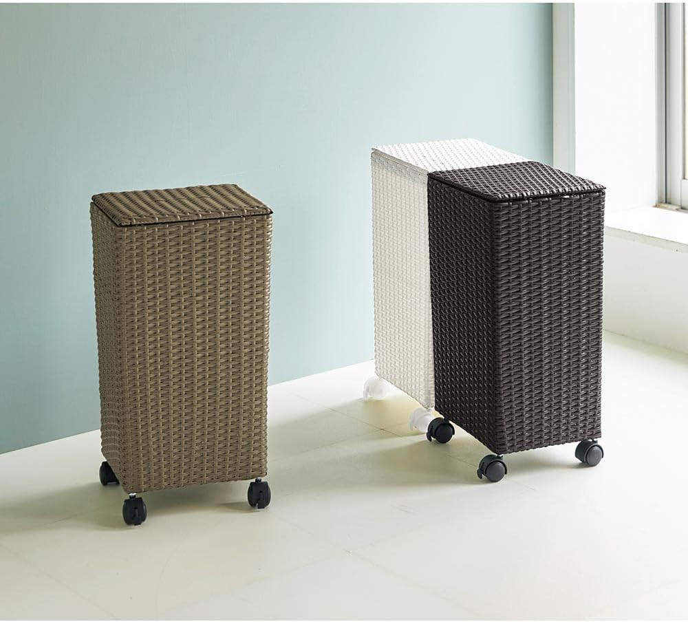ディノス 家具 収納 トイレ収納 洗面所収納 ランドリーボックス ランドリー ラタン調 フタ付キャスターバスケット 小(サイズはありません イ：ブラウン)