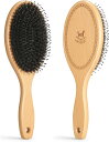 ヘアブラシ 豚毛 レディース メンズ こども パドルブラシ くし 人気 木製 櫛 ヘアケア 高? コーム サラサラ 艶髪 絡まない 髪質改善