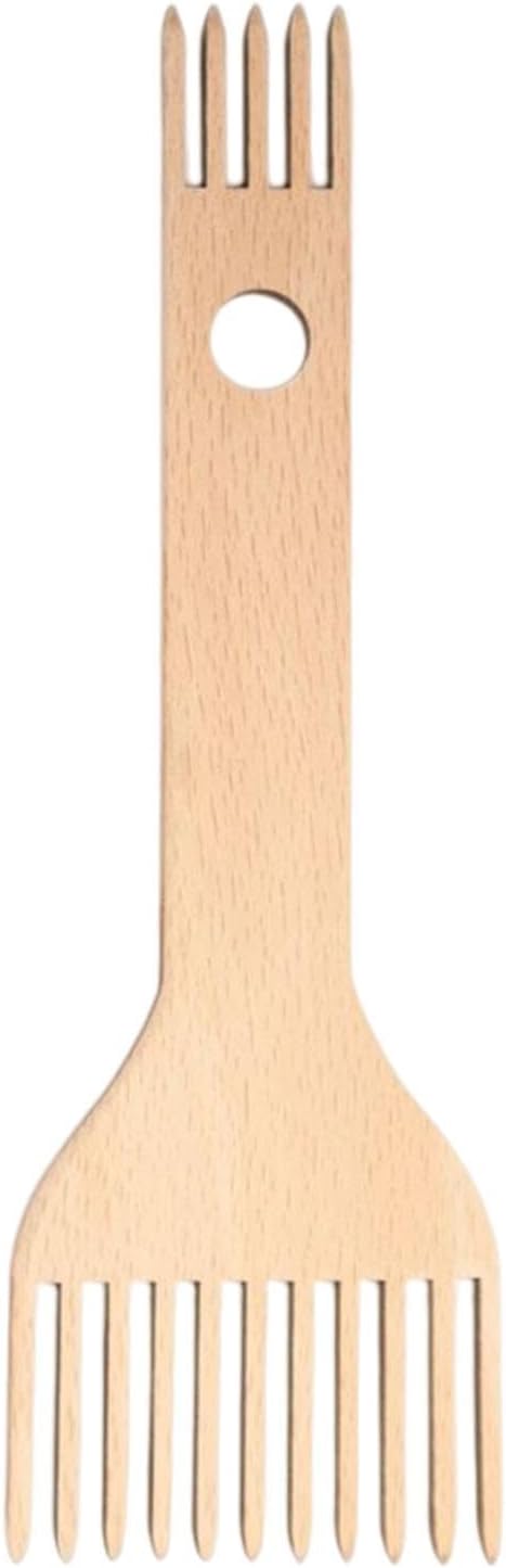 木製の織りの迫りくる櫛 - 写真マクラメ両端編組 ツール 人間工学に基づいた編み物、織物製作工芸品用..