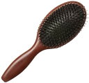 くし ヘアブラシ 豚毛 ヘアケア 頭皮ケアくし 櫛 静電気防止 丸型 木製 パドルブラシ Mサイズ