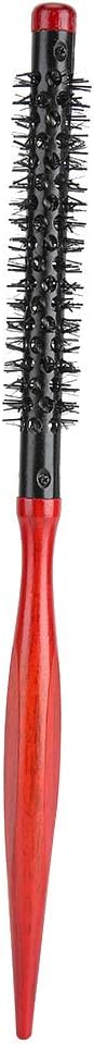 赤い髪のスタイリングブラシローラー櫛木製ハンドル理髪櫛髪のスタイリングツール(9)