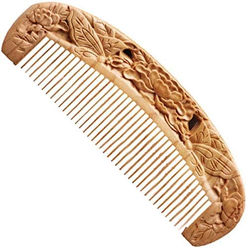 くし ヘアブラシ くし ブラッシングブラシ 櫛 つげ クシ 桃木製 つげ クシ 櫛 木製ヘアブラシ静電気防..