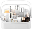 化粧品収納 ヘアケア収納 化粧品オーガナイザー スキンケア化粧品ストレージ コスメ収納 化粧小物 ボックス クリア フリップ蓋ドレッサー バスルーム 単層
