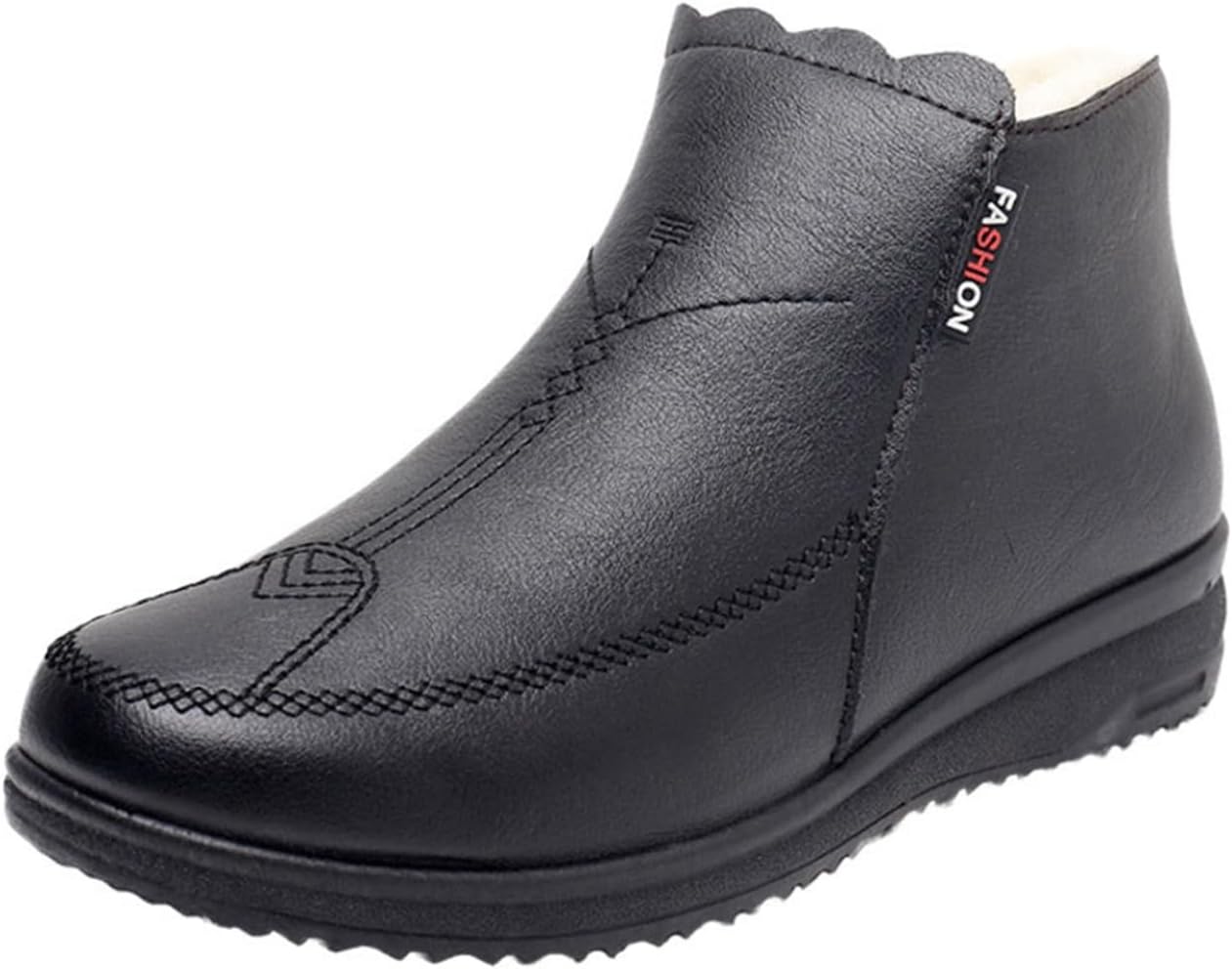 高齢者 靴 スノーブーツ レディース 冬用 裏起毛 温かい 快適 ショートブーツ シニアシューズ 歩きやすい 滑らない 母へ 雪用 お出かけ 婦人靴 防寒ブーツ シンプル サイドジッパー 22.5~2