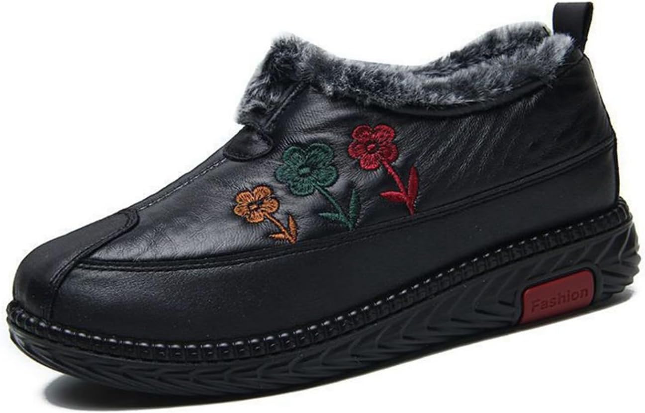スノーシューズ 冬靴 防水 滑らない レディース 裏ボア 温かい コンフォート スリッポン シニアシューズ 履きやすい 疲れにくい 母へ 雪用 お出かけ 婦人靴 年配者 シンプル 花柄 22.5~25