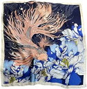 スカーフ シルク風 正方形 70*70cm 花柄 中華風 おしゃれ 手巻き仕上げ ネッカチーフ ヘアバンド 髪飾り バッグ飾り 小物 通勤 春秋 UVケア ギフ...