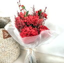 ミニ花束 造花 ブーケ 母の日 プレゼント 女性 ギフト インテリア カーネーション 薔薇 オリジナル シリーズ 1束入 レッド