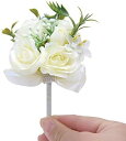 ウエディングブートニア 造花 花嫁 ブライダル ブートニア バラ 花 欧米風 森ガール 結婚式 ニ次会 撮影