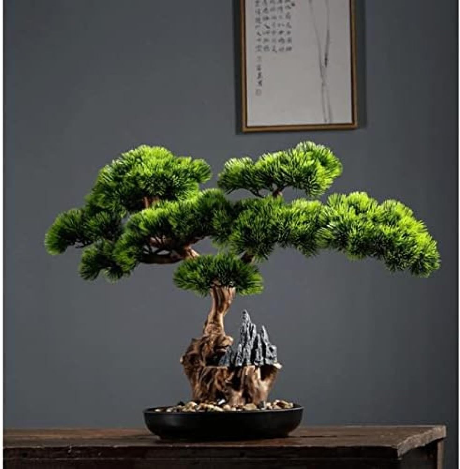 人工観葉植物 人工植物人工植物人工盆地鉢植えのフェイクボンサイシミュレーションガーデン偽植物ホームオフィス用の人工盆栽屋内装飾デコールデスクトップディスプレイ 人工盆栽