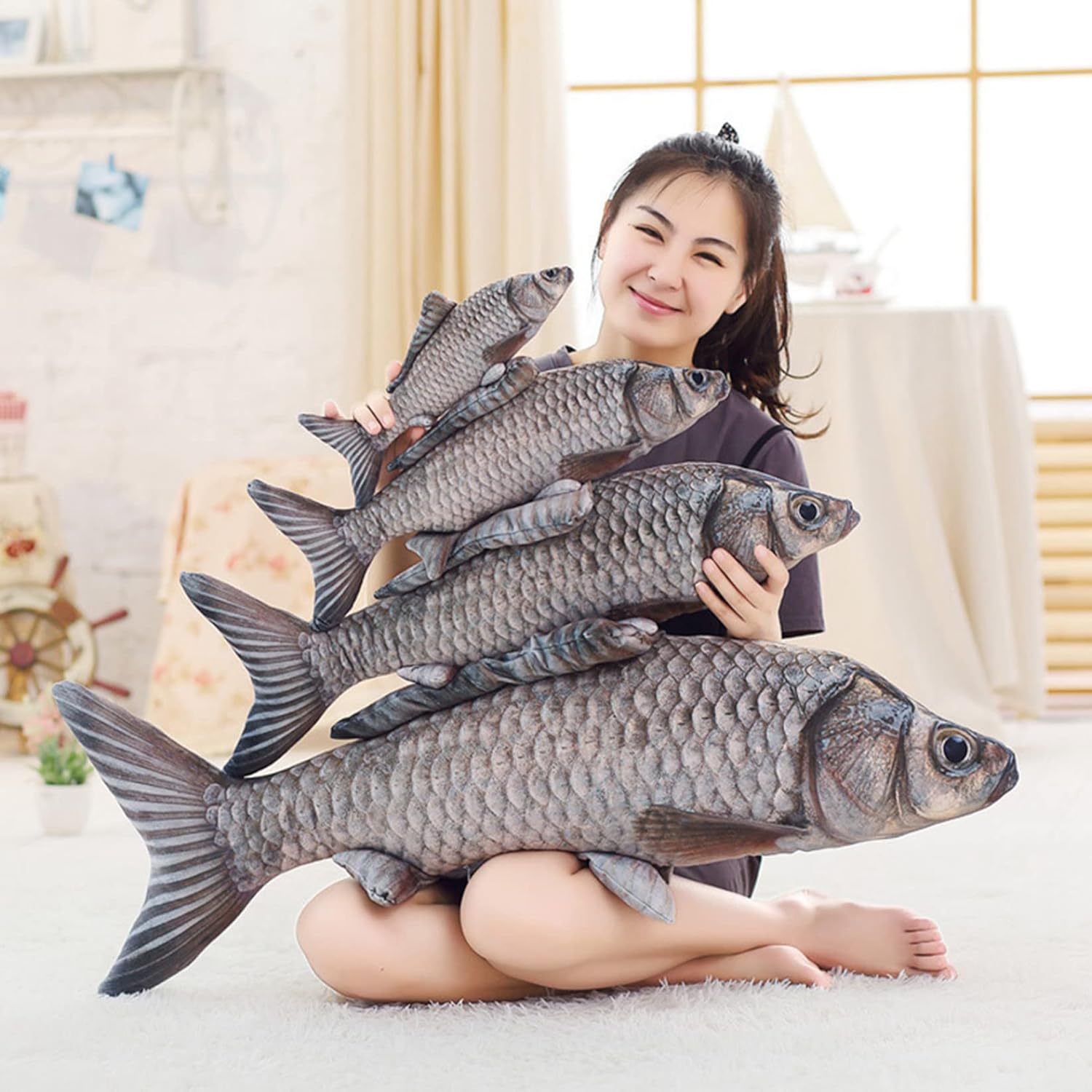 ぬいぐるみ 魚 可愛い 抱き枕 クッション かわいい 縫い包み プレゼント ギフト 贈り物 誕生日 店飾り イベント 70cm 3