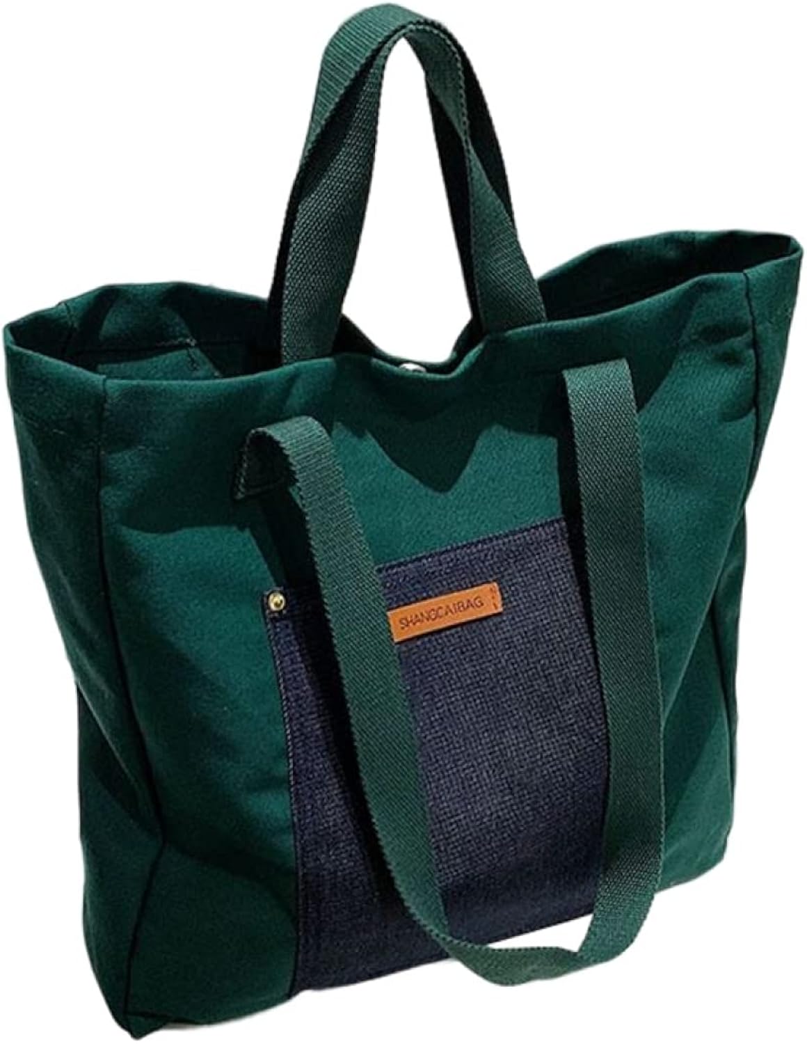 トートバッグ レディース キャンパス 大容量 37x38cm 2wayトート 手提げ 肩掛け マグネット 内側ポケット付き 軽量 厚手 学生 サラリーマン 高校生 女子 通学 通勤 旅行